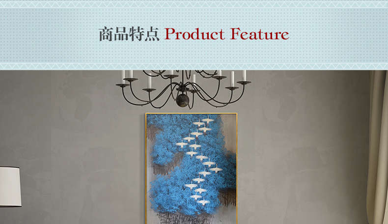 现代简约抽象画 客厅挂画卧室艺术装饰画 手绘油画  白雁过林