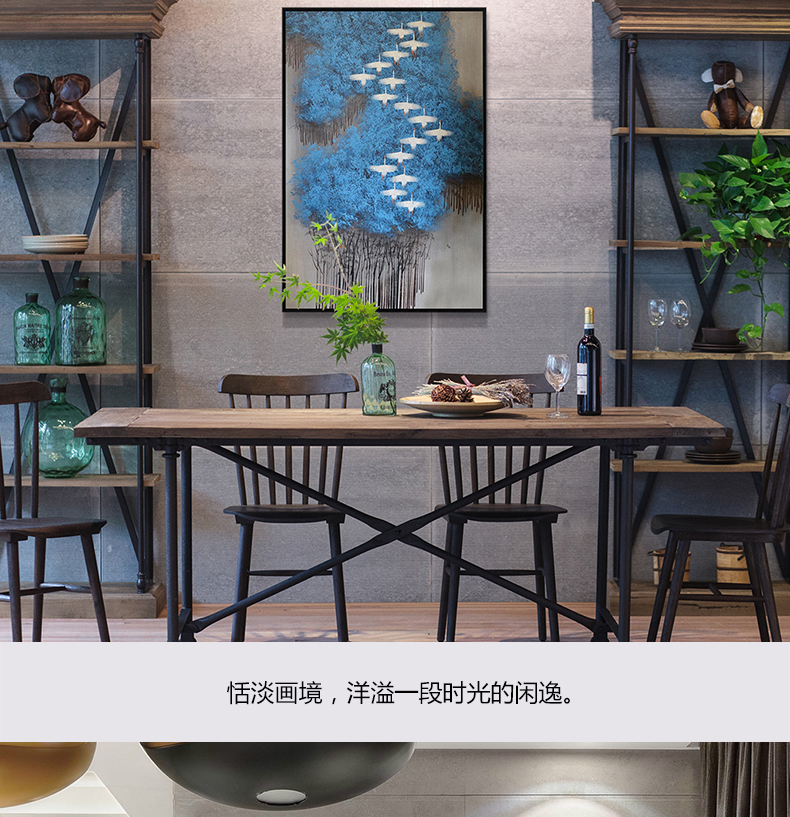 现代简约抽象画 客厅挂画卧室艺术装饰画 手绘油画  白雁过林