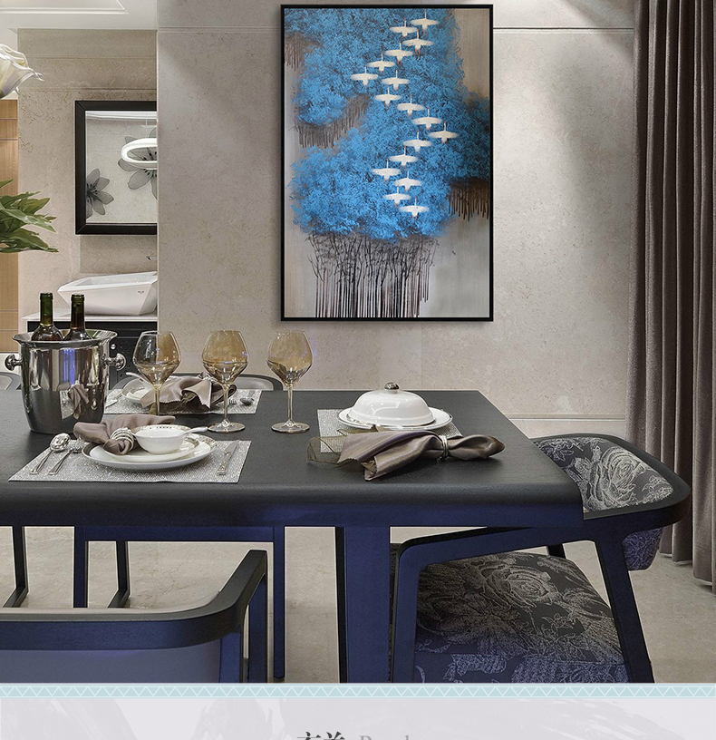 现代简约抽象画 客厅挂画卧室艺术装饰画 手绘油画  白雁过林