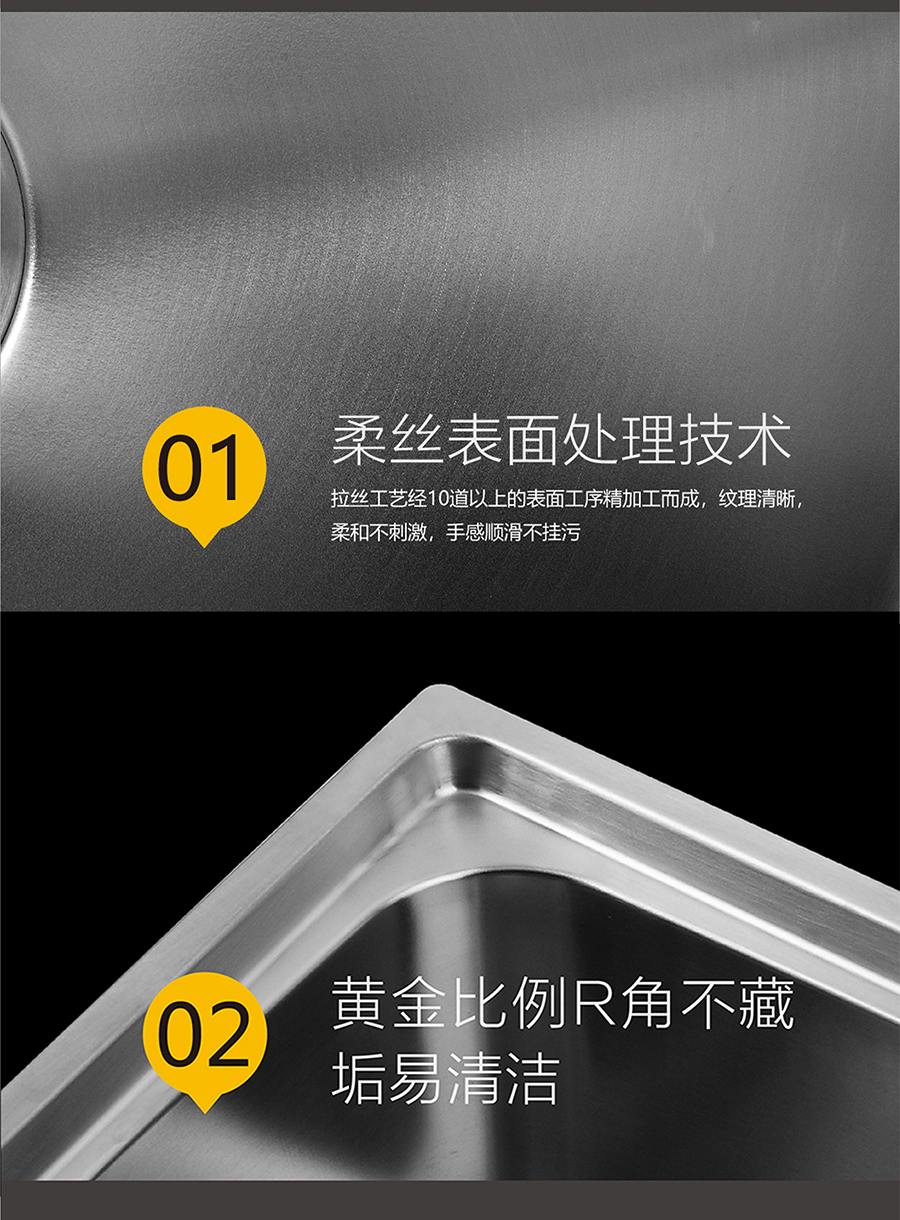 厨房双槽水槽 304不锈钢加厚水槽