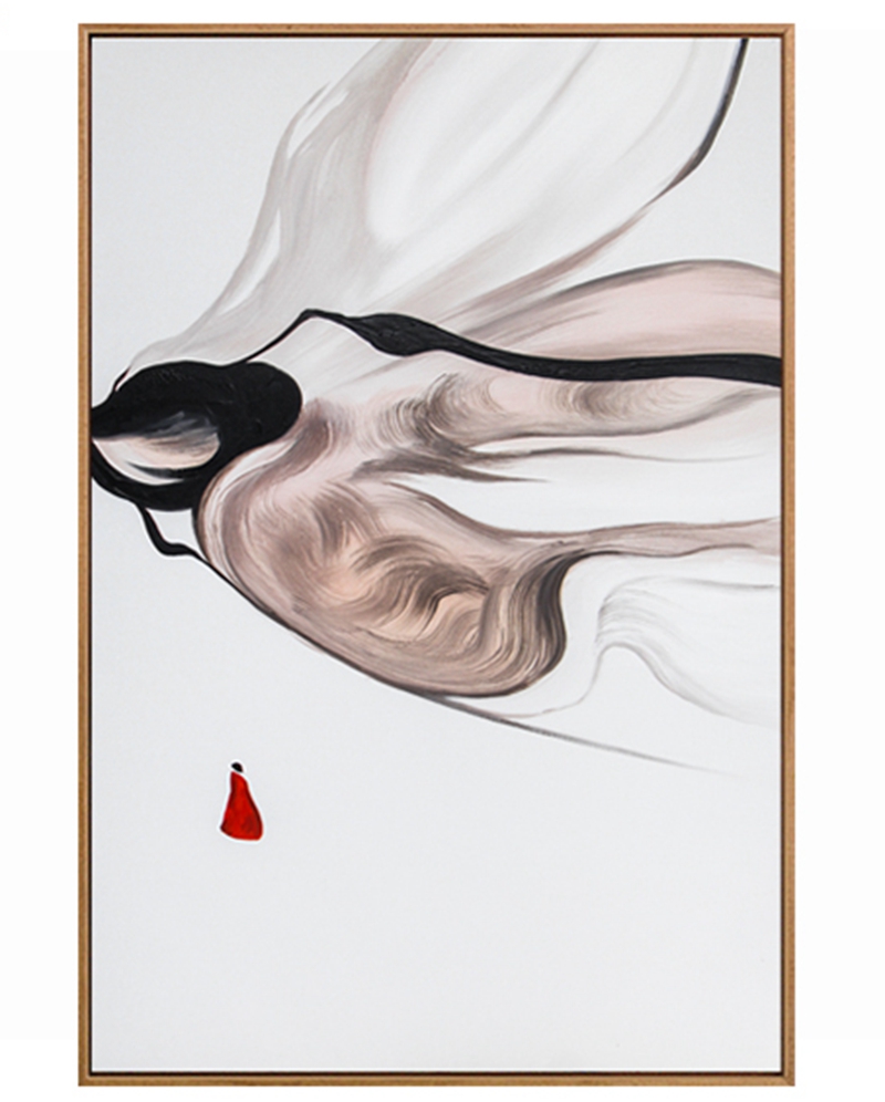 新中式客厅装饰画 卧室原创纯手绘禅意图 玄关环保PS框挂画 禅意